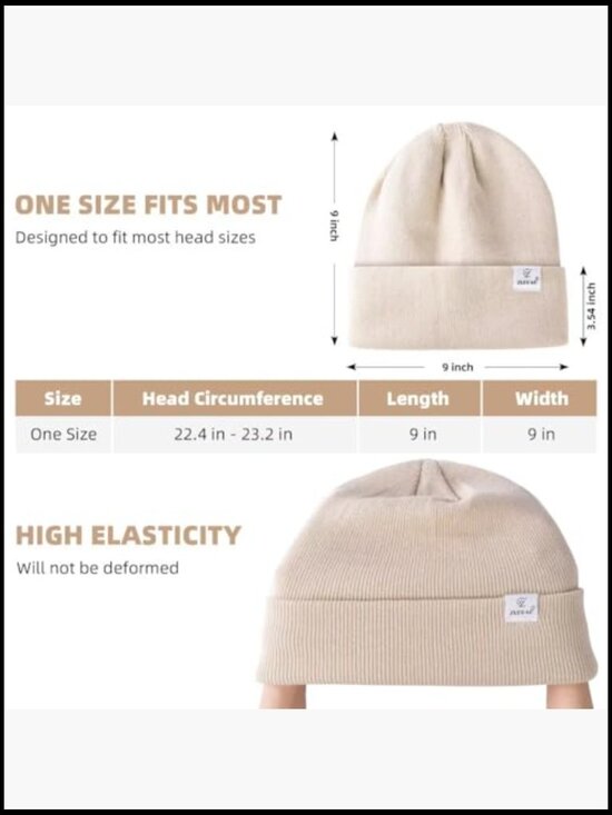 Satin Lined Winter Beanie Hats - 3 Pack Knit Cuffed Soft Warm Skullies main image 6